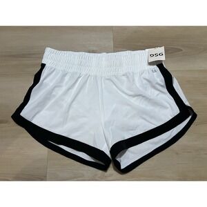 NWT Women's DSG Mesh Stride High-Rise White Shorts Pure White Large Brief Lined
